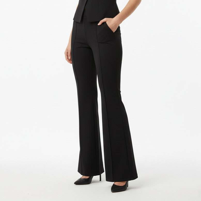 Elegant Wide-Leg Trousers with Front Seam