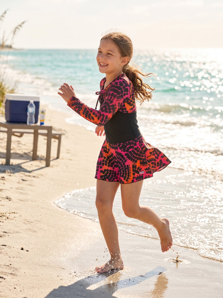 Girls' Long Sleeve Shrug & Swim Dress 2-Piece Set