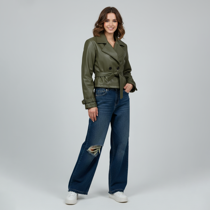 Leather Cropped Jacket