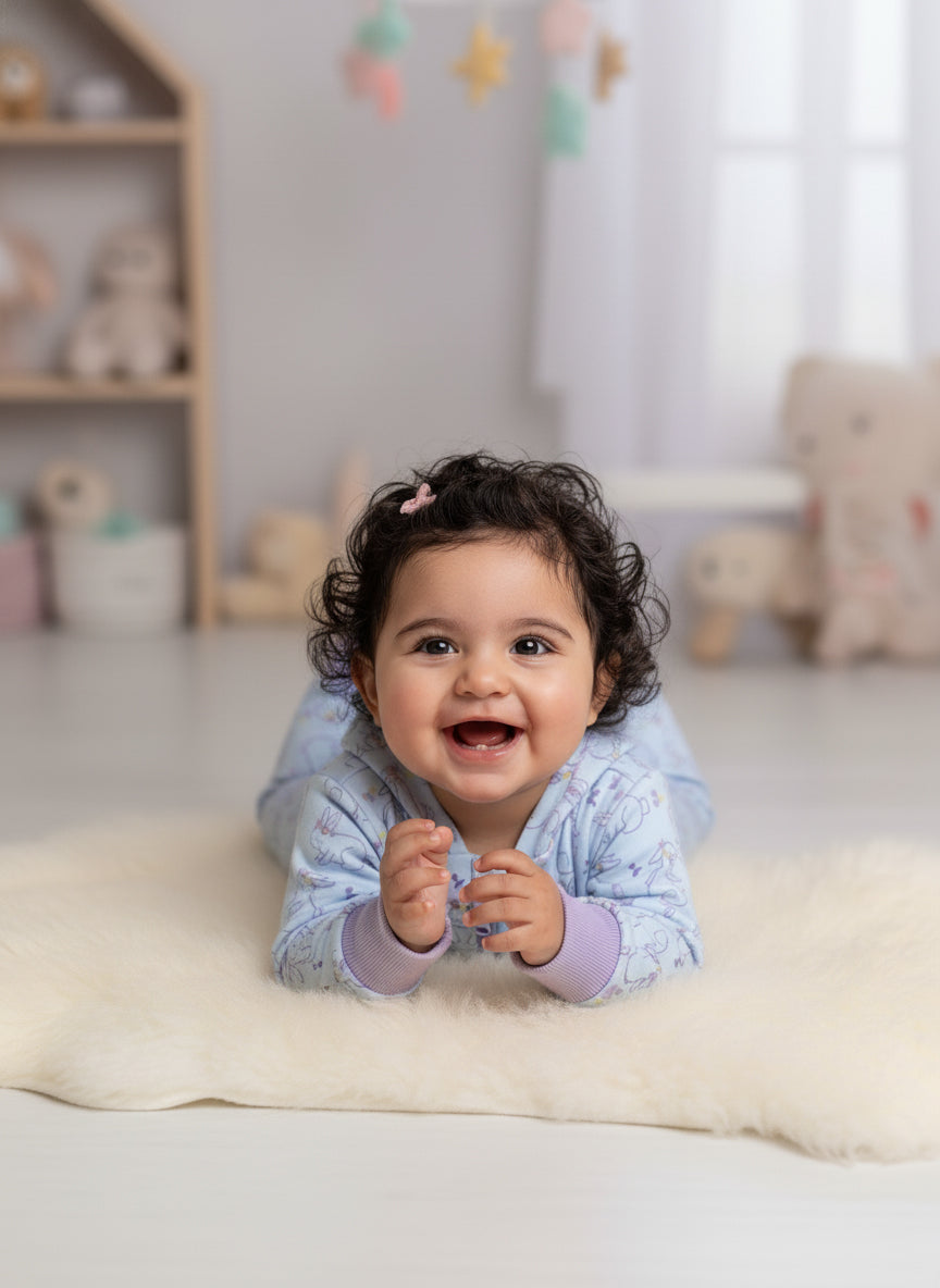 Bunny Print Hooded Zip Romper