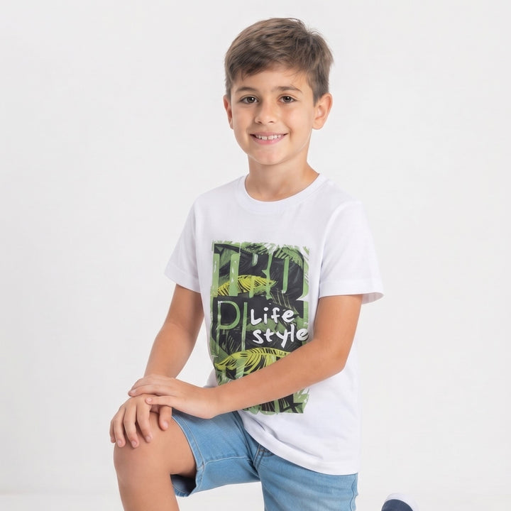 Summer Vibe Tropical Leaf Graphic Tee