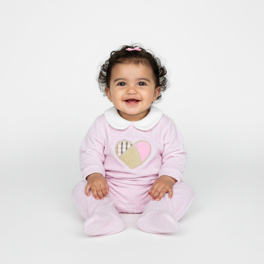 Patchwork Heart Footed Sleeper