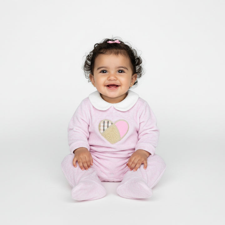 Patchwork Heart Footed Sleeper