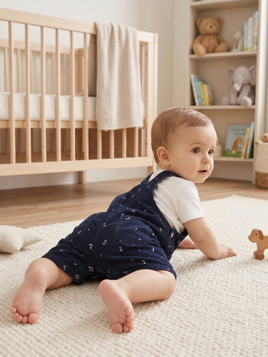 Classic Nautical Stripe Dungaree Set