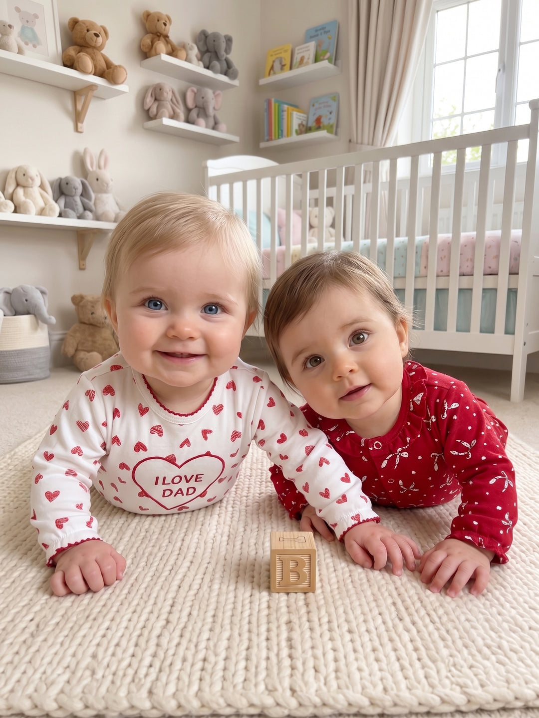 Sweet Hearts & Bows Baby Footed Sleeper Set