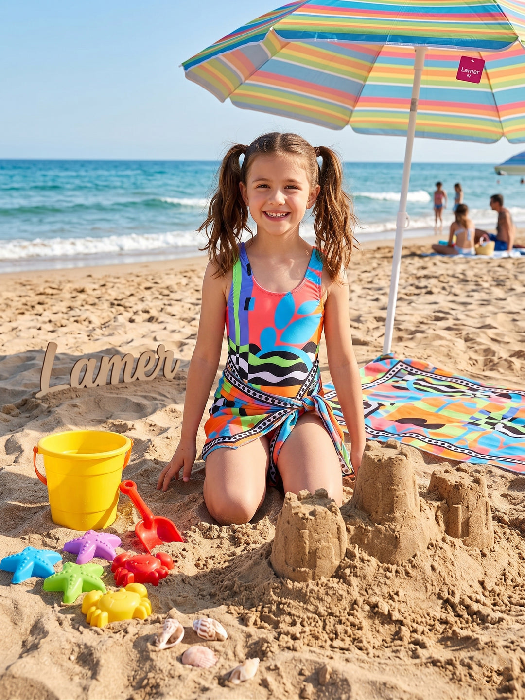 Girls' Sarong-Tie One-Piece Swimsuit