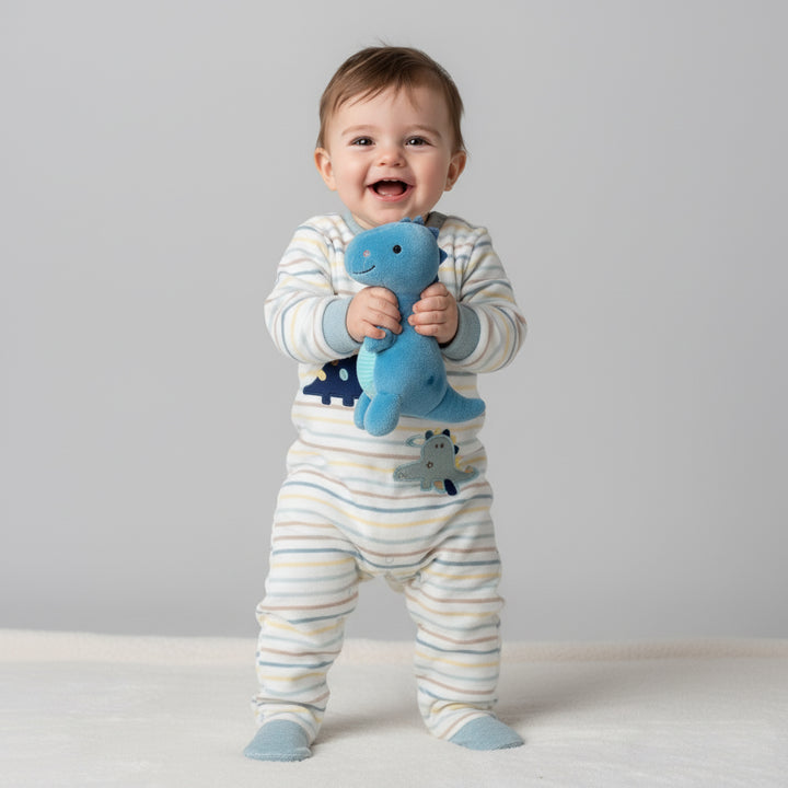 Striped Dino & Hippo Footed Sleeper