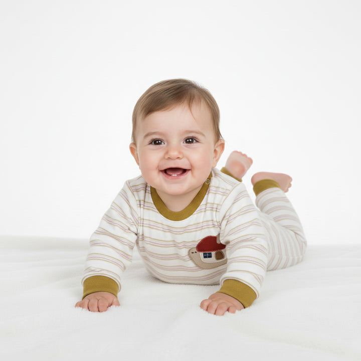 Striped Footed Sleepsuit