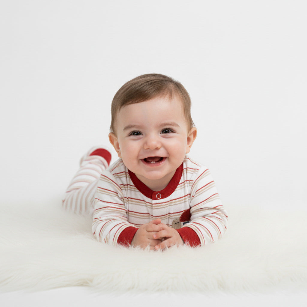 Striped Footed Sleepsuit