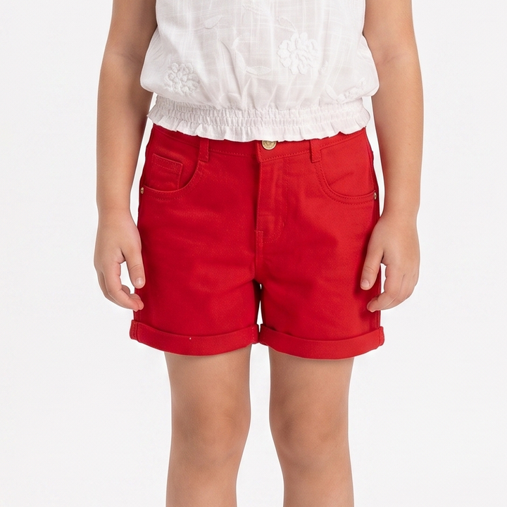 Girls' Classic Rolled-Cuff Denim Shorts
