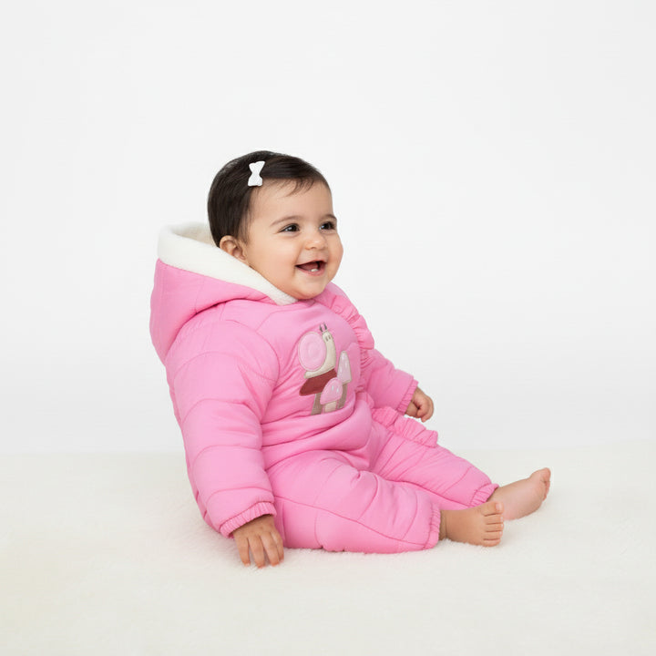 Snail & Mushroom Embroidered Snowsuit