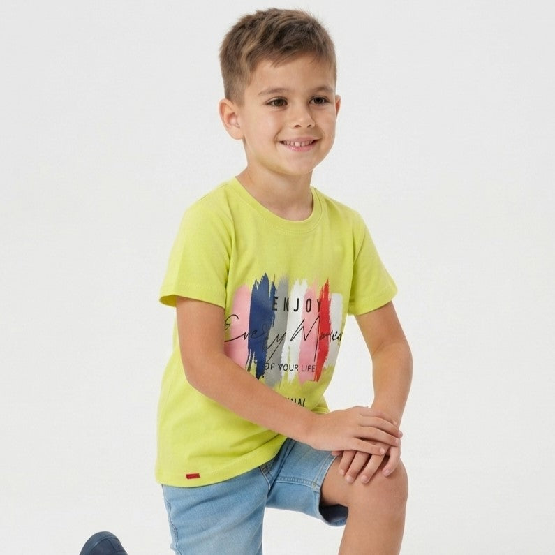 Vibrant "Enjoy" Colorful Stroke Tee