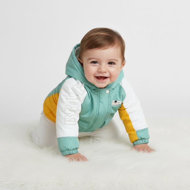 Color-Block 'Brave' Hooded Puffer Jacket