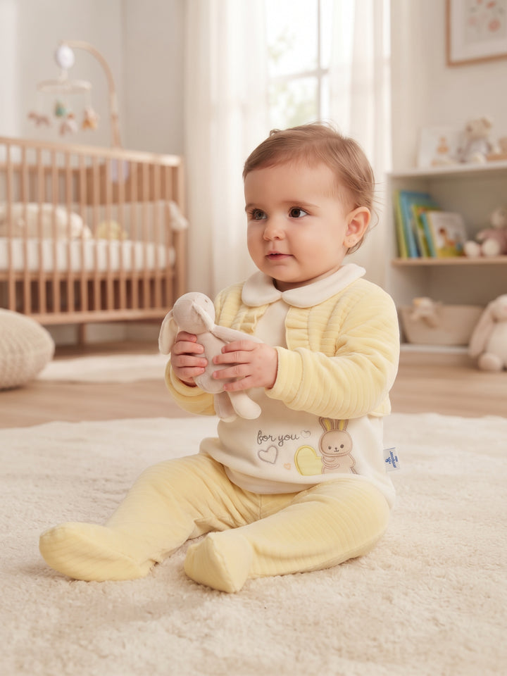 Sweet Kitten Layered Baby Sleepsuit