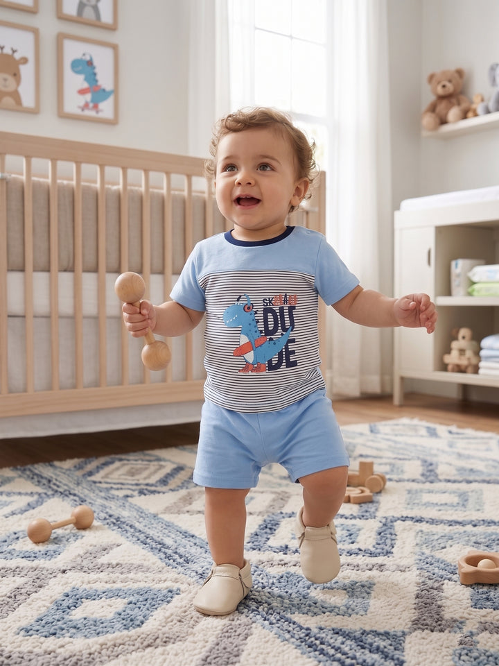 Skate Dino Baby Short Romper