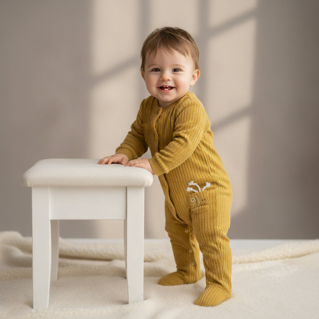 Ribbed Footie Pajamas