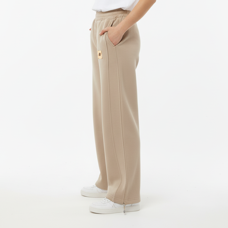 Neutral Wide-Leg Lounge Pants