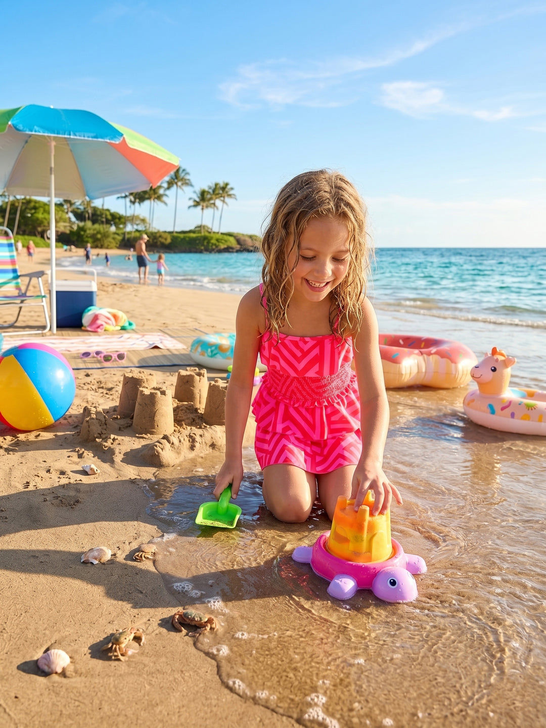 Girls' Ruffle-Tiered One-Piece Swim Dress