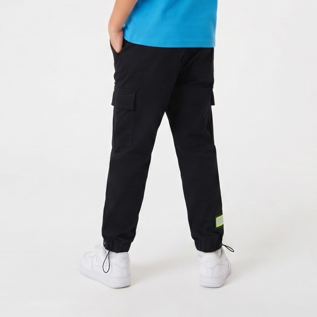 Boys' Neon-Accent Cargo Joggers