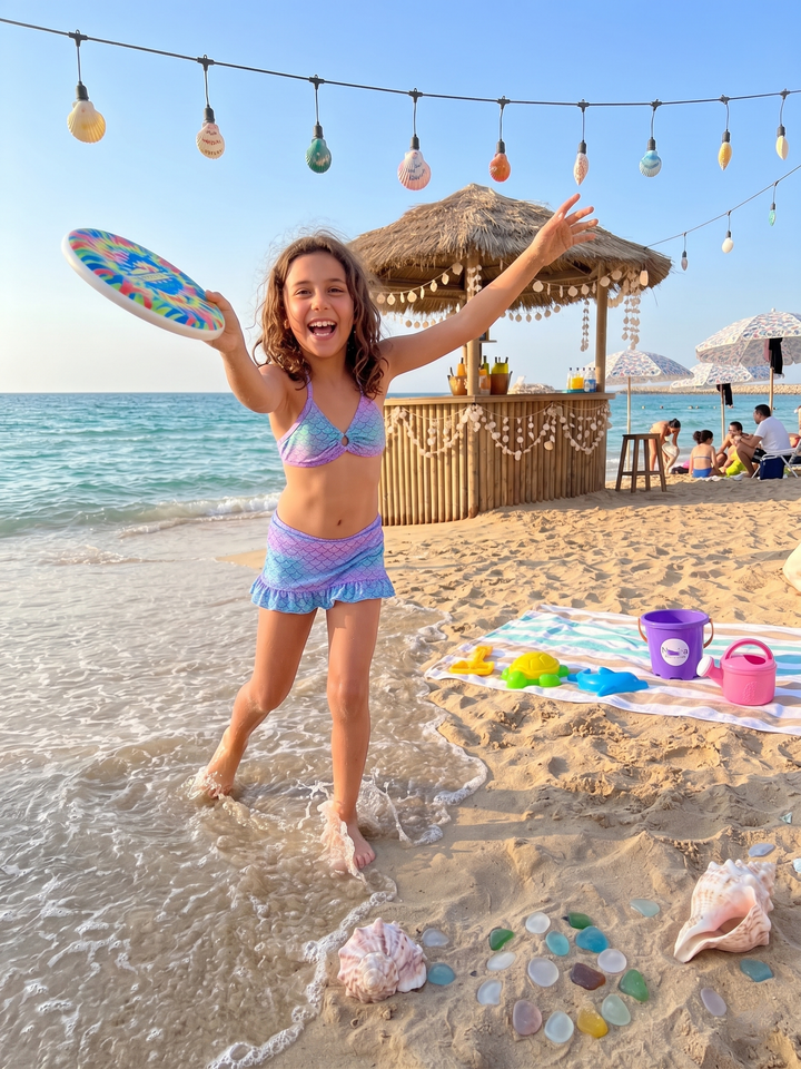 Girls' Mermaid Scale Skirted Bikini Set