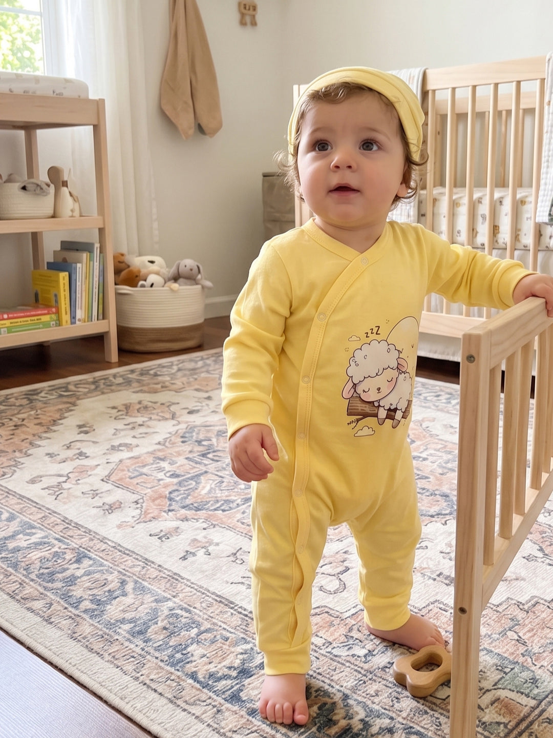 Sunshine Little Lamb Jumpsuit & Beanie Set