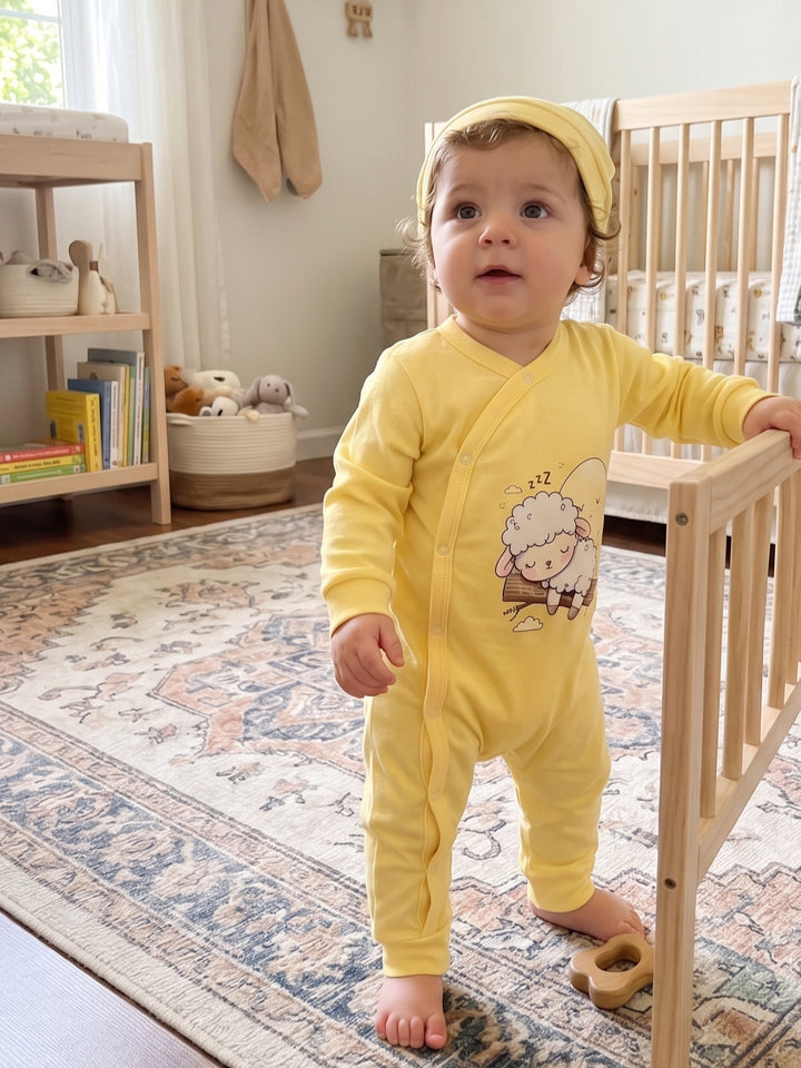 Sunshine Little Lamb Jumpsuit & Beanie Set
