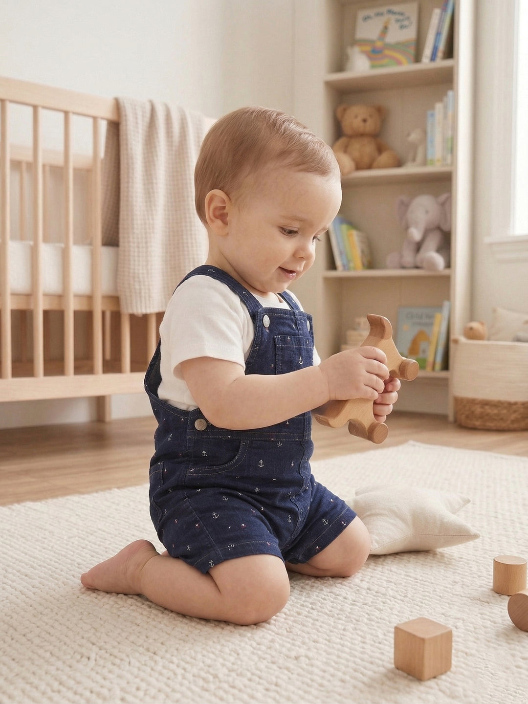 Classic Nautical Stripe Dungaree Set