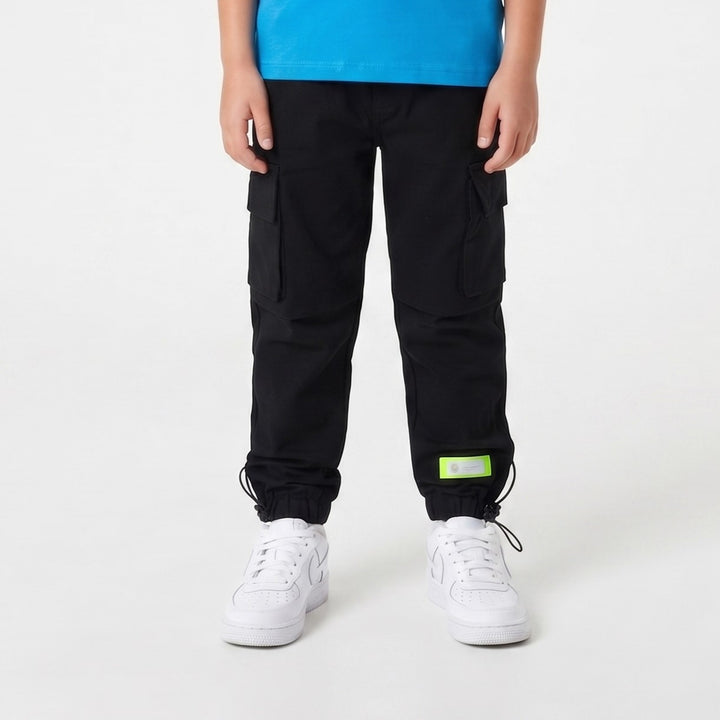 Boys' Neon-Accent Cargo Joggers