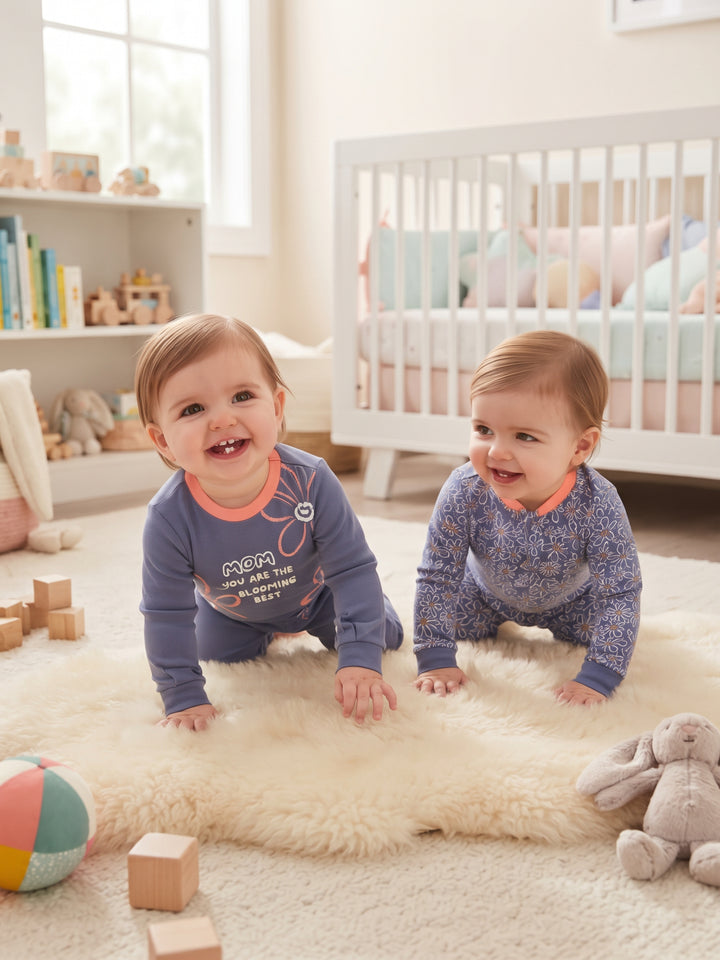 Sweet Floral "Blooming Best" Cotton Baby Outfit