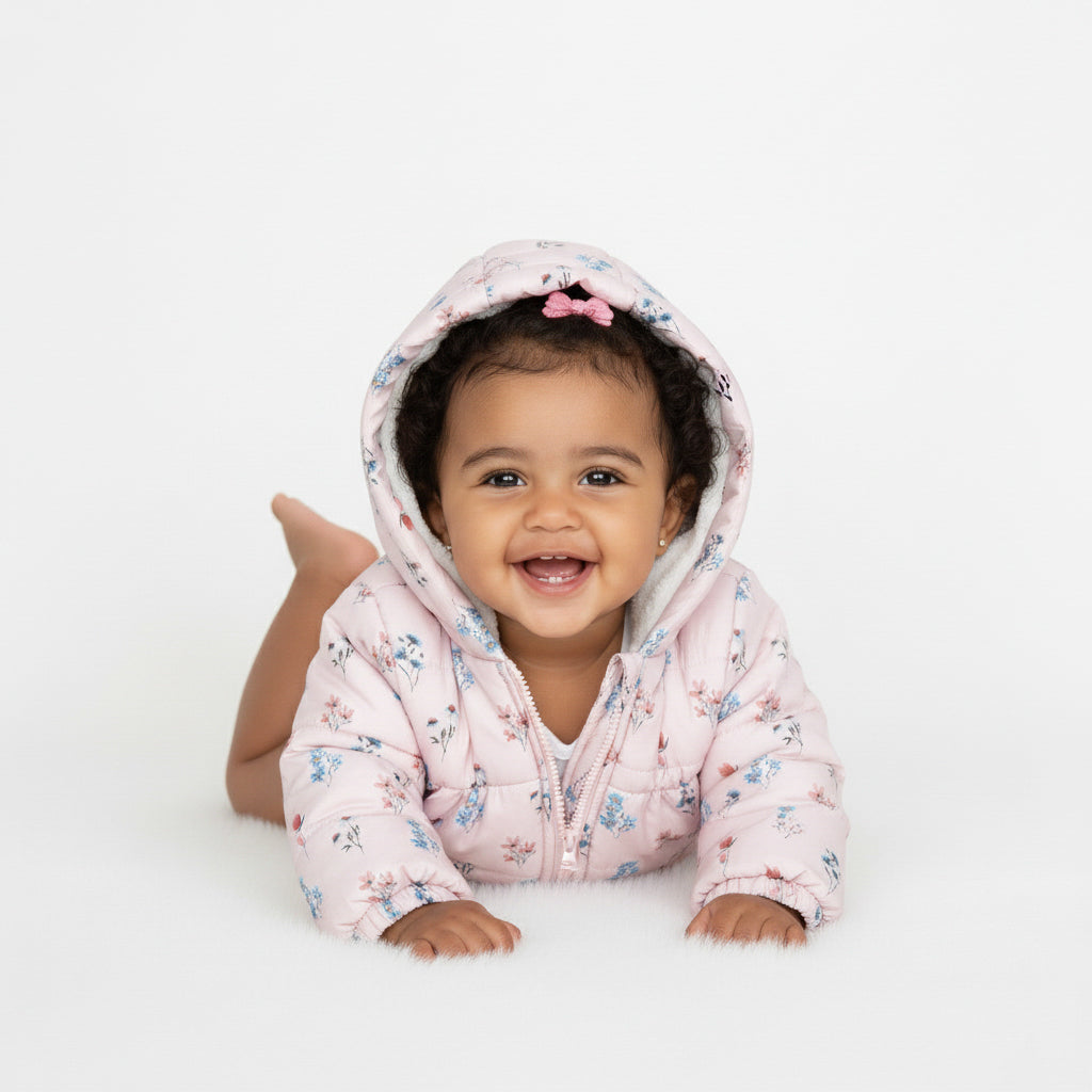 Floral Hooded Puffer Jacket