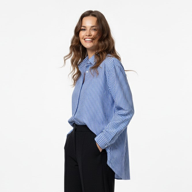 Azure Breeze Striped Shirt