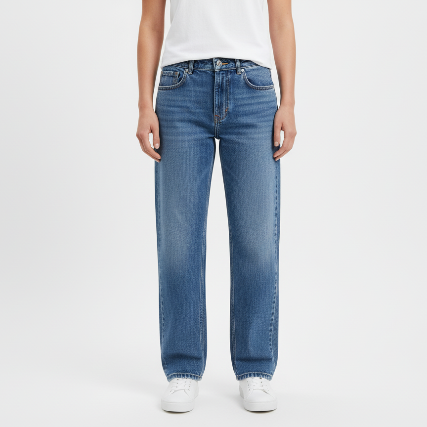 Relaxed Straight Leg Jeans