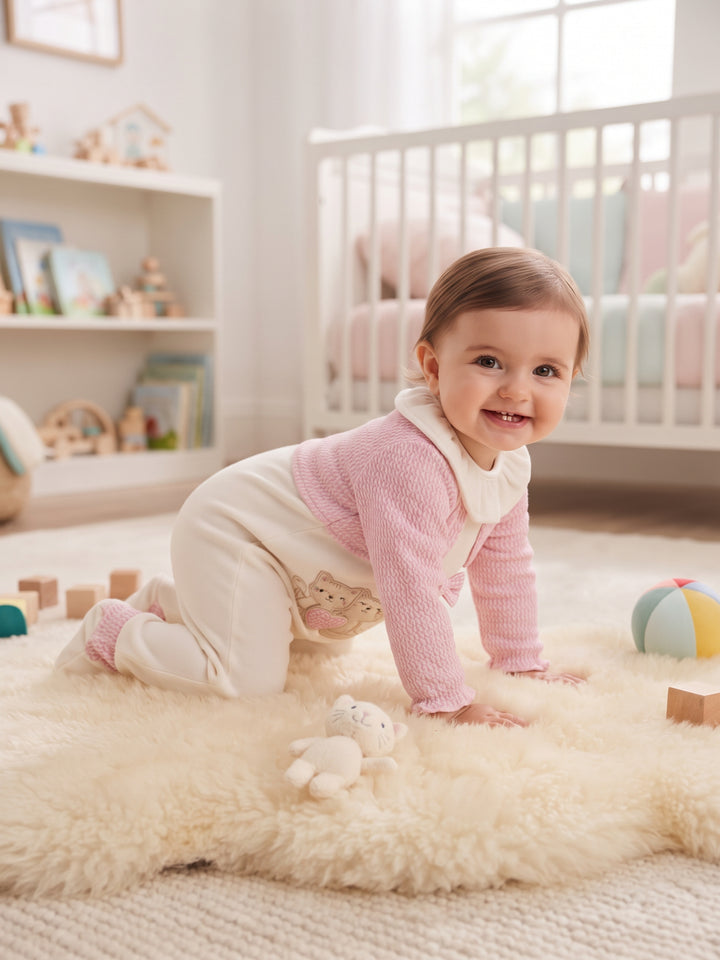 Sweet Kitten Layered Baby Sleepsuit