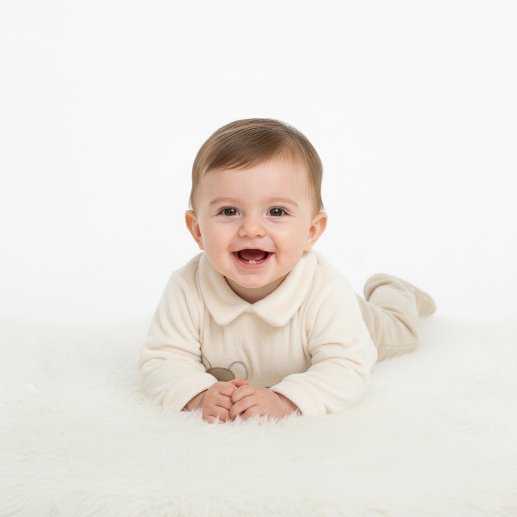 Train & Trees Collar Top with Footed Pants Set