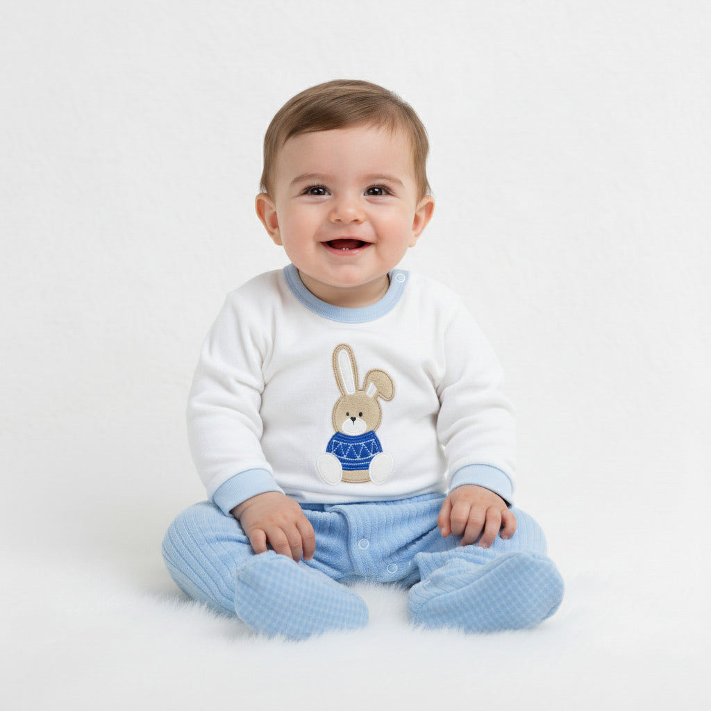 Bunny Top & Ribbed Footie Set