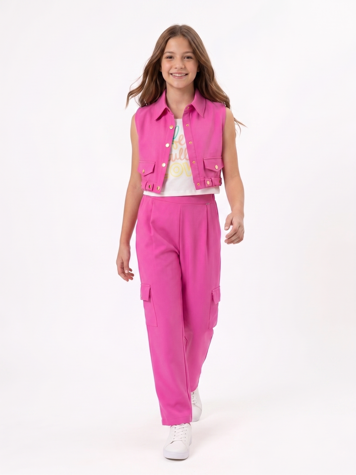 Chic Sleeveless Cargo Set