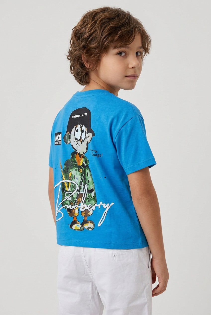 Kids Streetwear Character Graphic T-Shirt