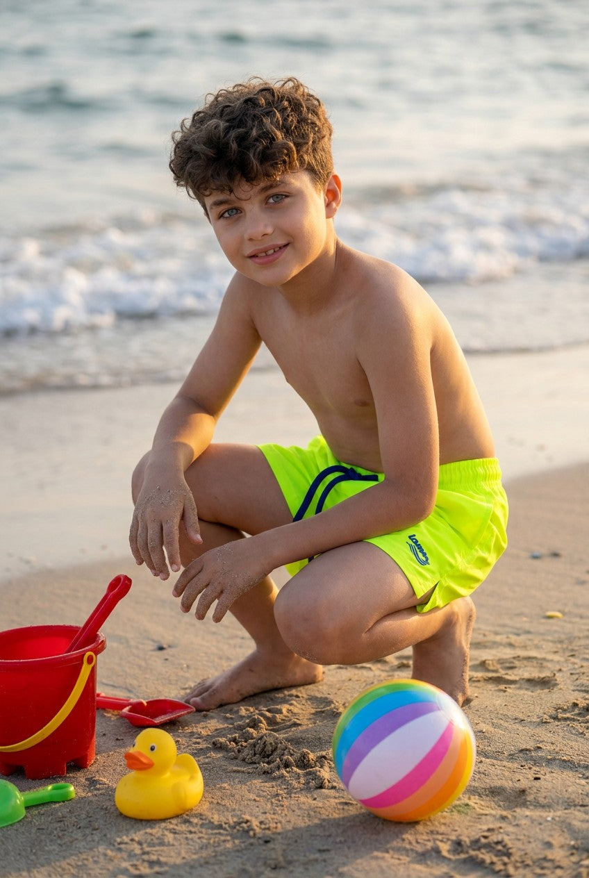 Kids' Bright Summer Beach Board Shorts