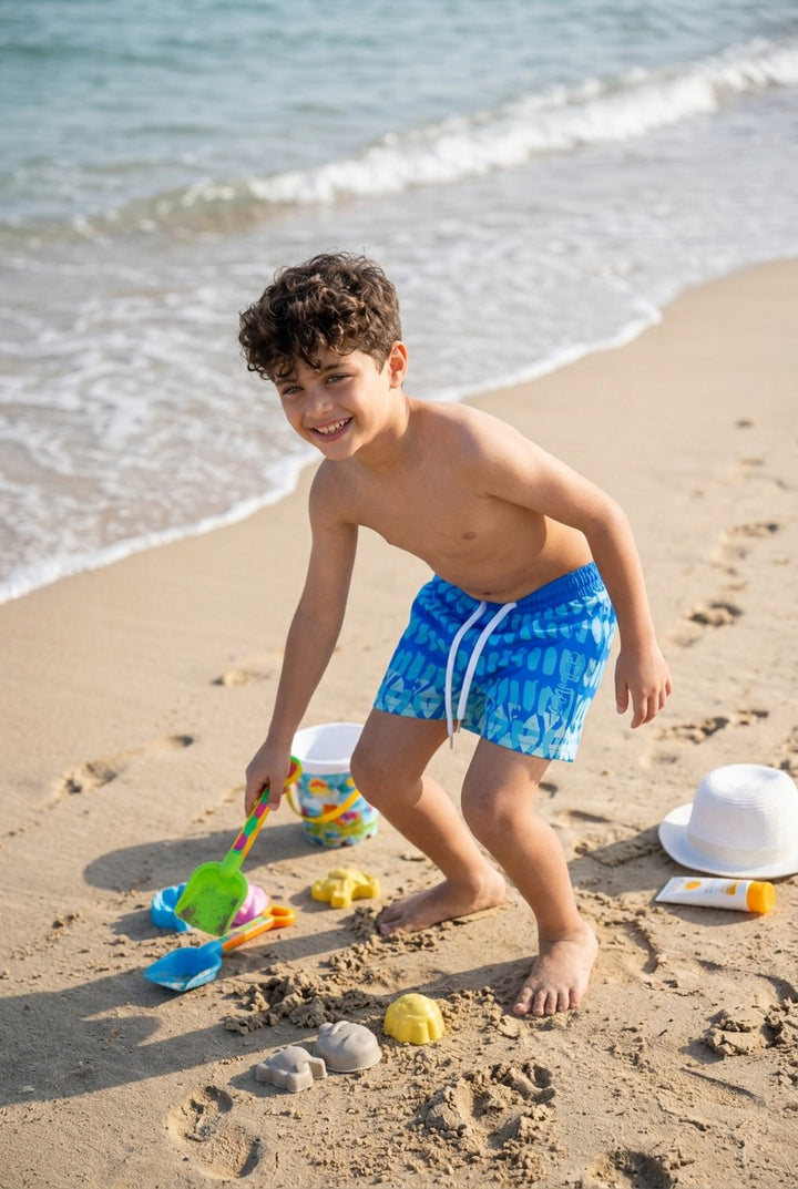 Fun-in-the-Sun Boys' Patterned Swim Trunks