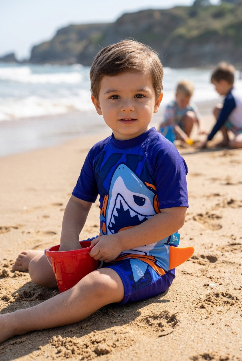Toddler Boys' UV Protection Short-Sleeve Swim Sunsuit