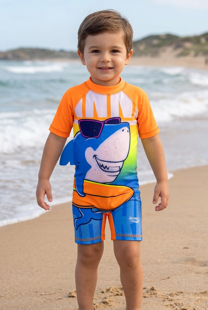 Toddler Boys' UV Protection Short-Sleeve Swim Sunsuit