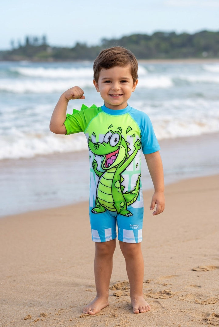 Toddler Boys' UV Protection Short-Sleeve Swim Sunsuit
