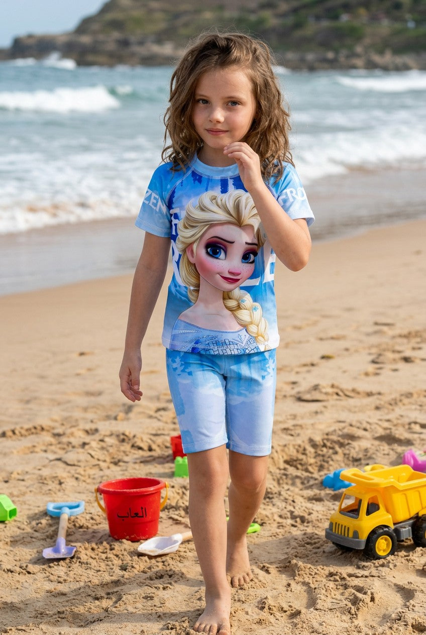 Magic & Fairytale Girls' Short-Sleeve Swim Set