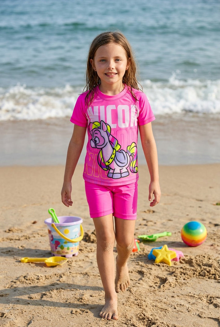 Magic & Fairytale Girls' Short-Sleeve Swim Set