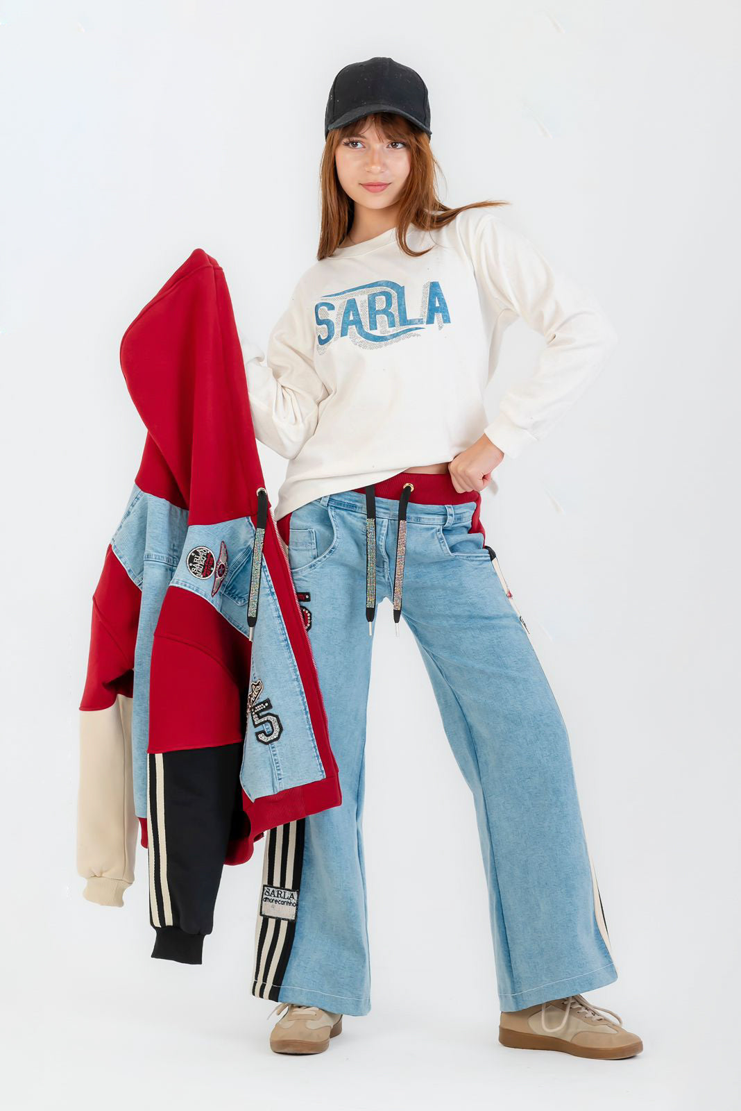 Varsity Denim Patchwork Set