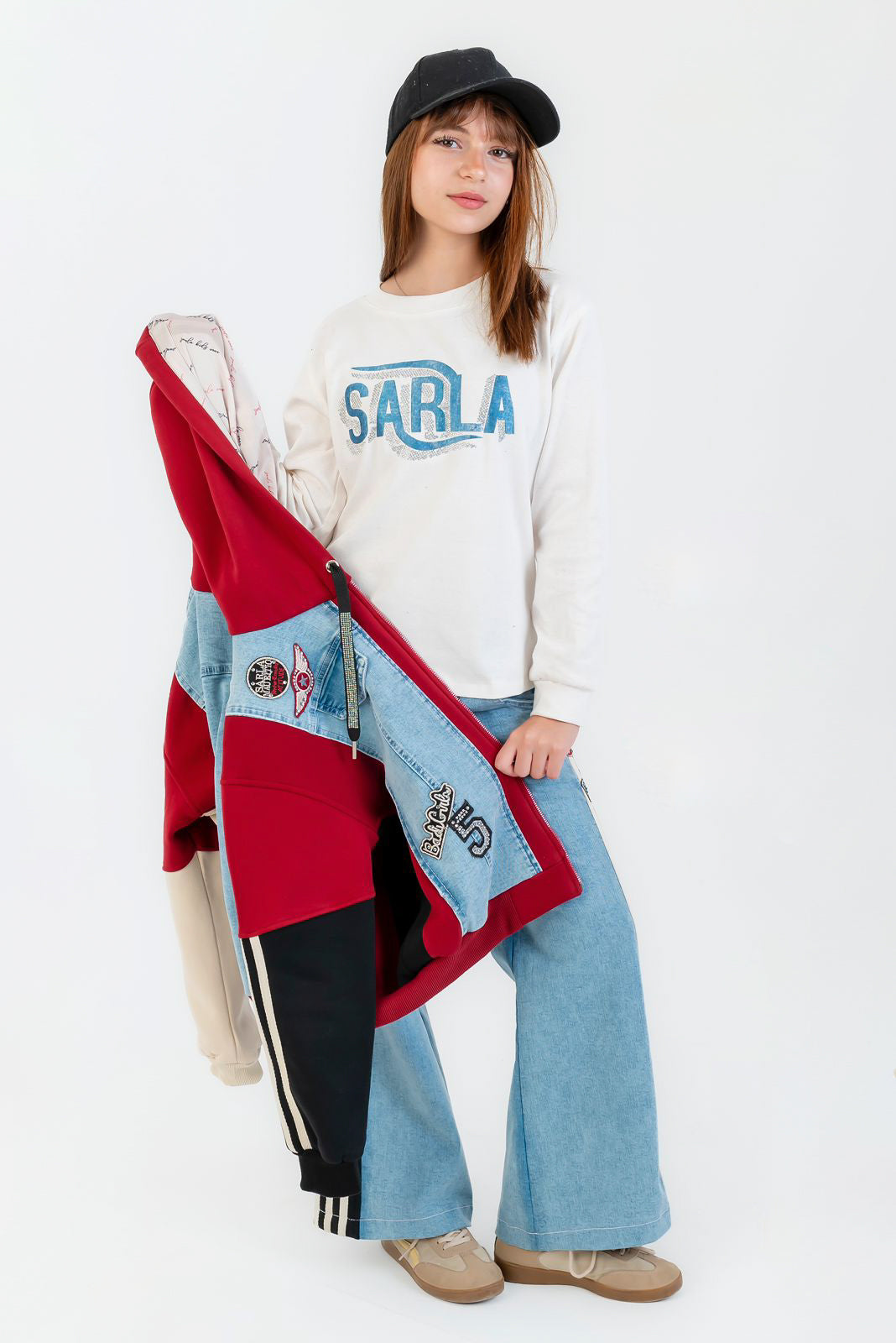 Varsity Denim Patchwork Set