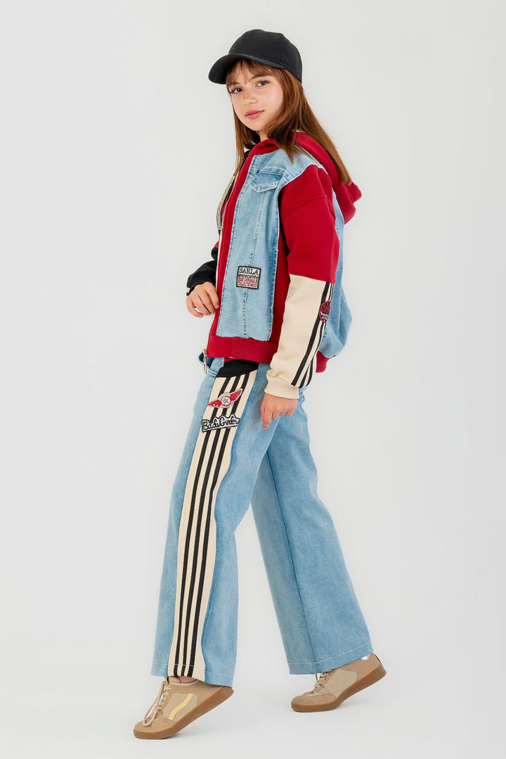 Varsity Denim Patchwork Set