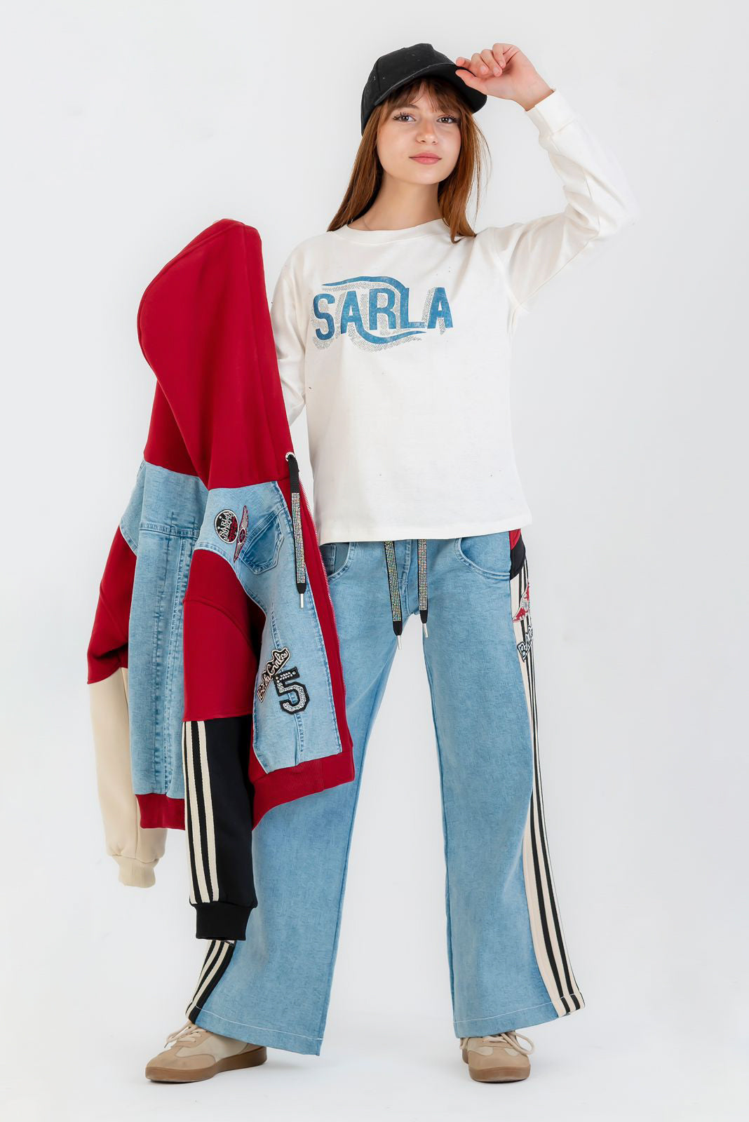 Varsity Denim Patchwork Set