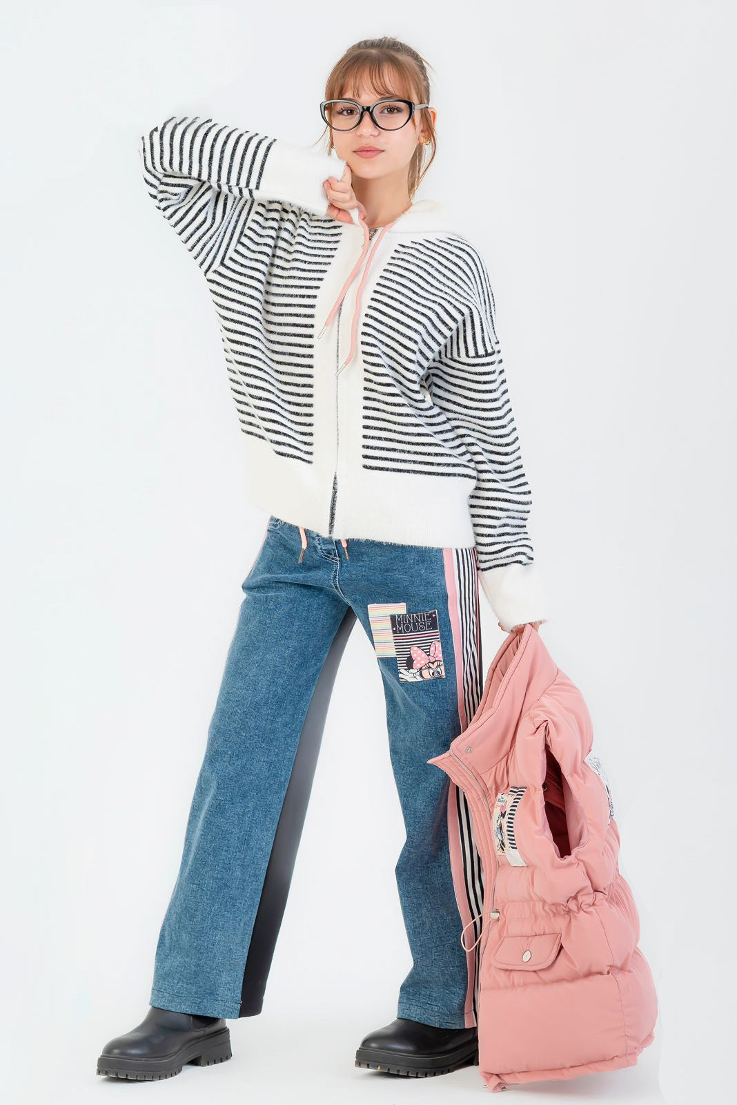 Berry Pink Floral Contrast Set