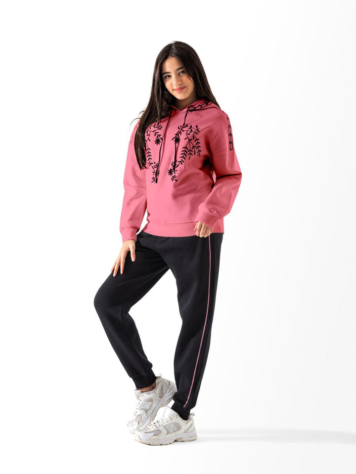 Delicate Graphic Hoodie Training Suit